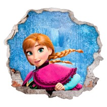Vinilos disney frozen anna agujero pared 3d